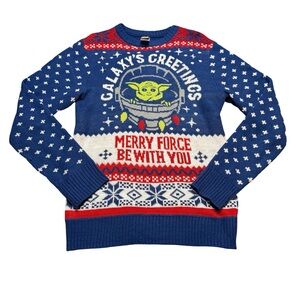 ✨🎄 Star Wars Grogu‎ “Merry Force” Ugly Christmas Sweater Size M 🎄✨